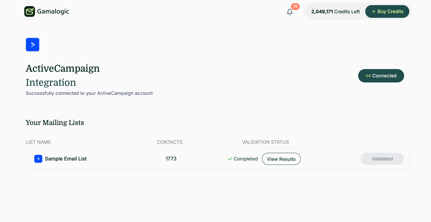 ActiveCampaign Validate