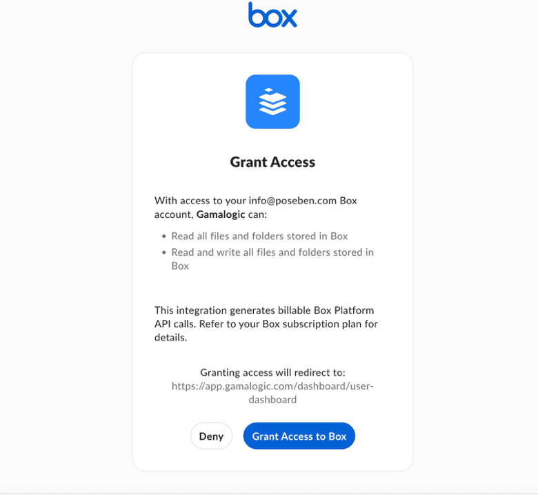 Grant Box.com Access