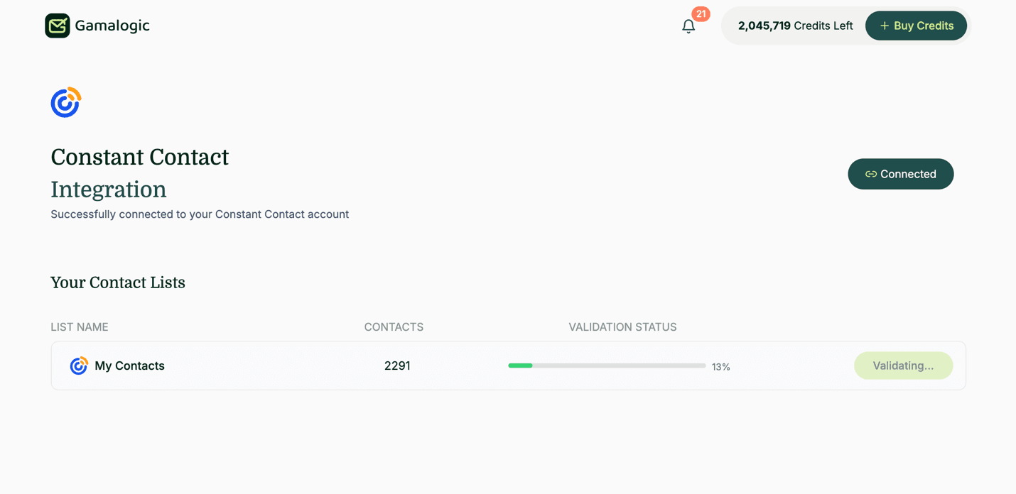 Constant Contact Lists