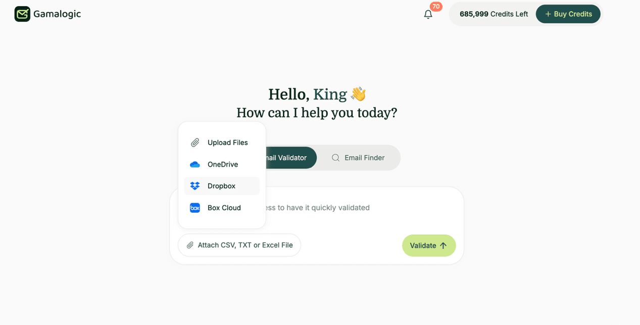 Select Dropbox Cloud