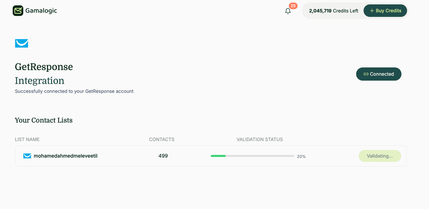 GetResponse Validation