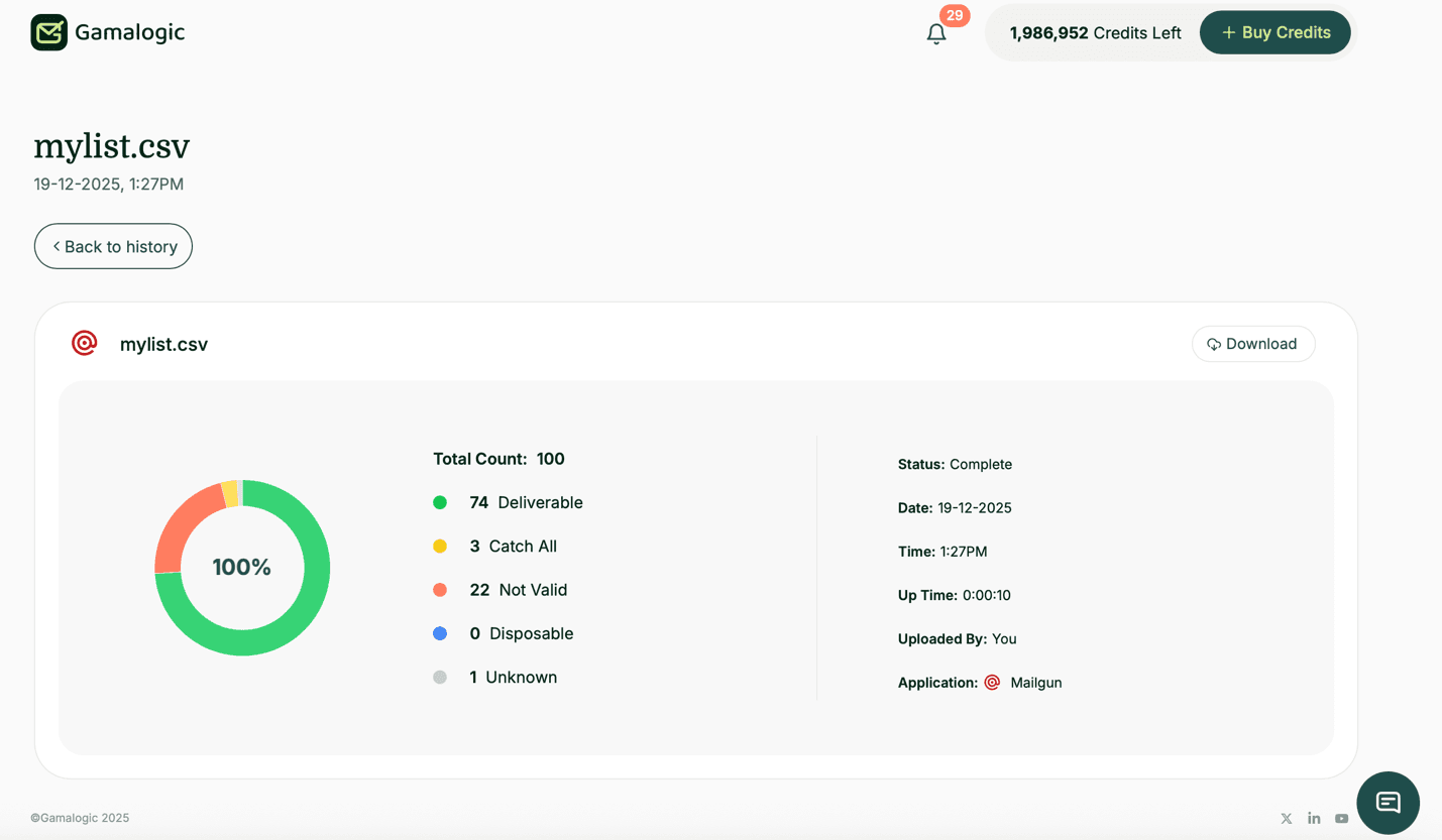 Mailgun Detailed Results