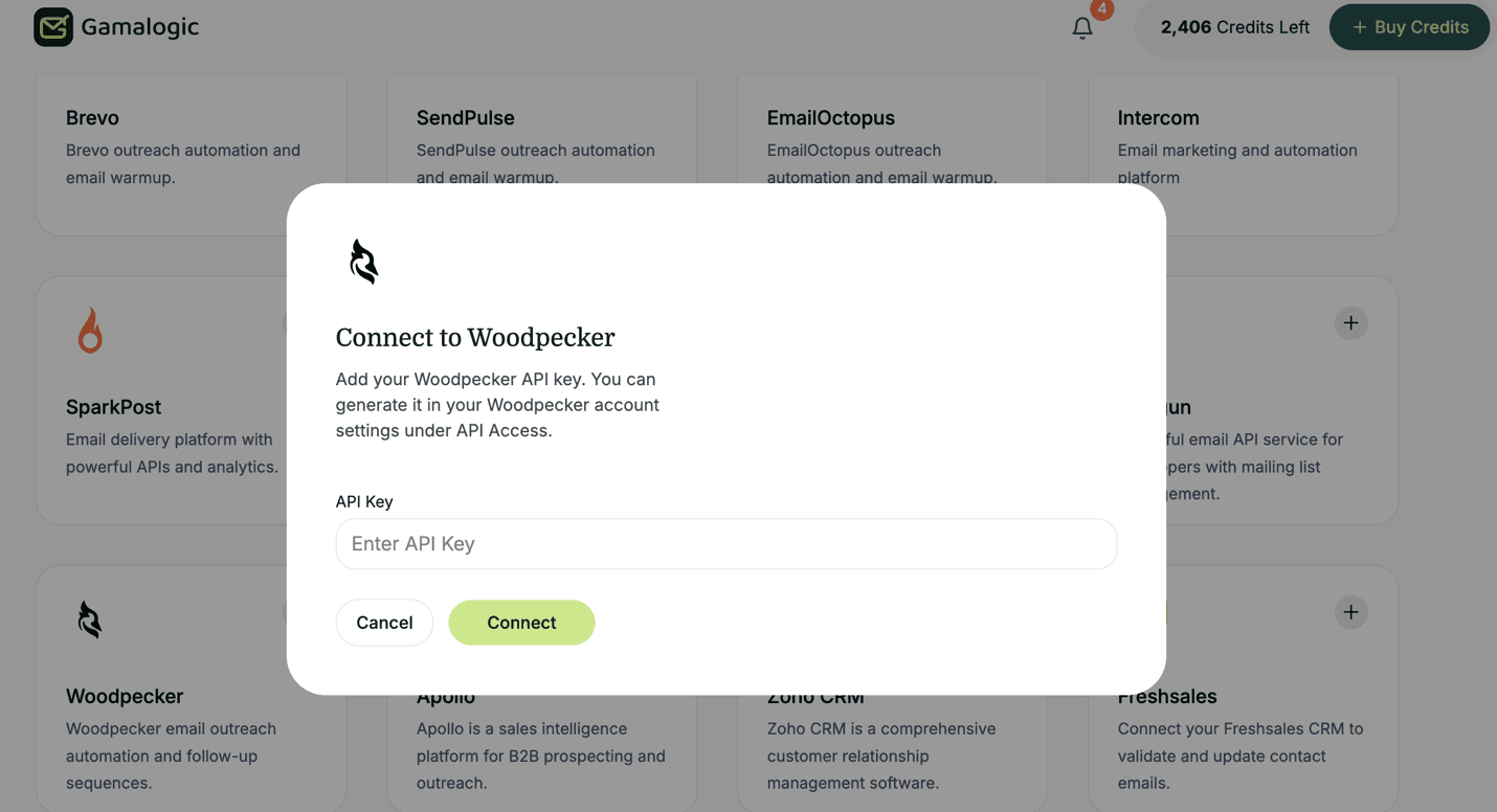 Woodpecker API Key