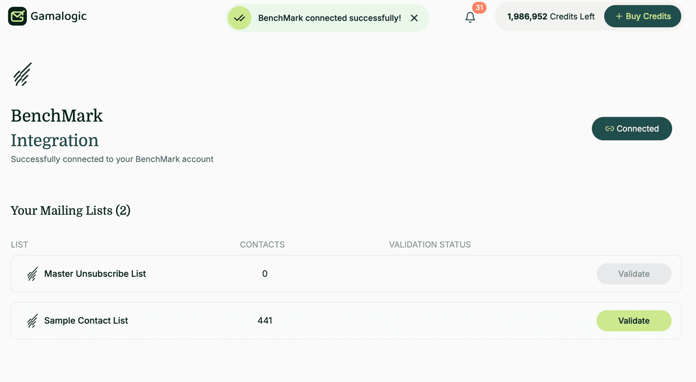 BenchMark Contacts