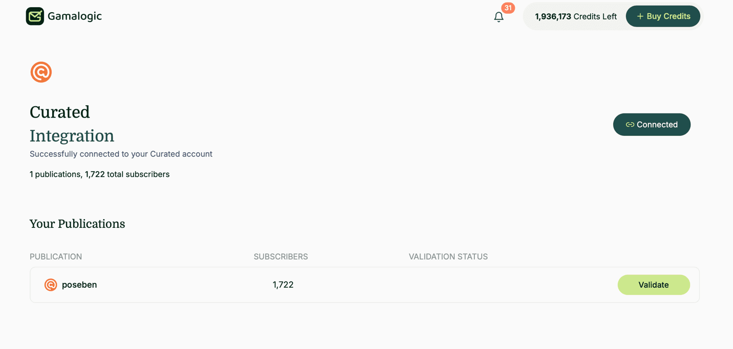 Curated Subscribers