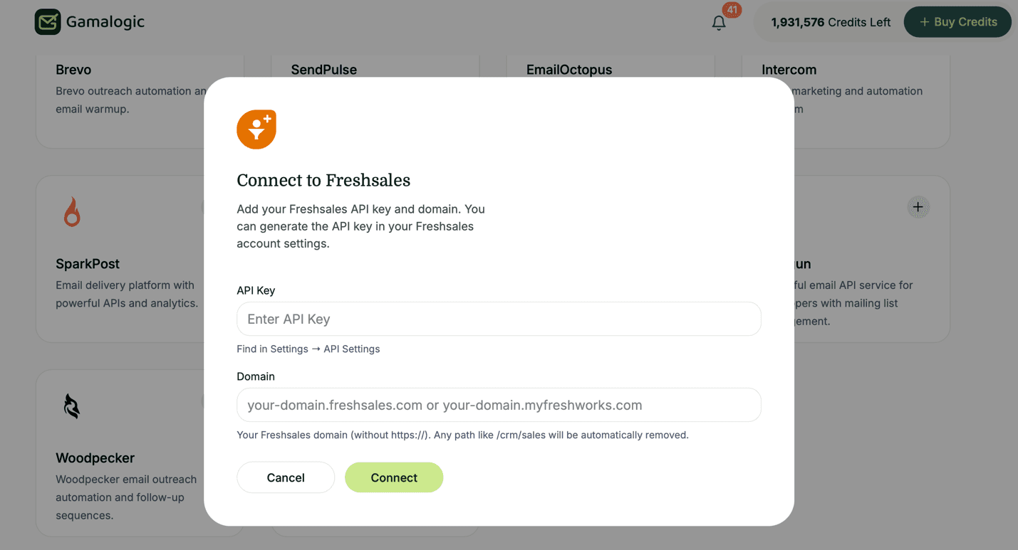 Freshsales CRM API Key