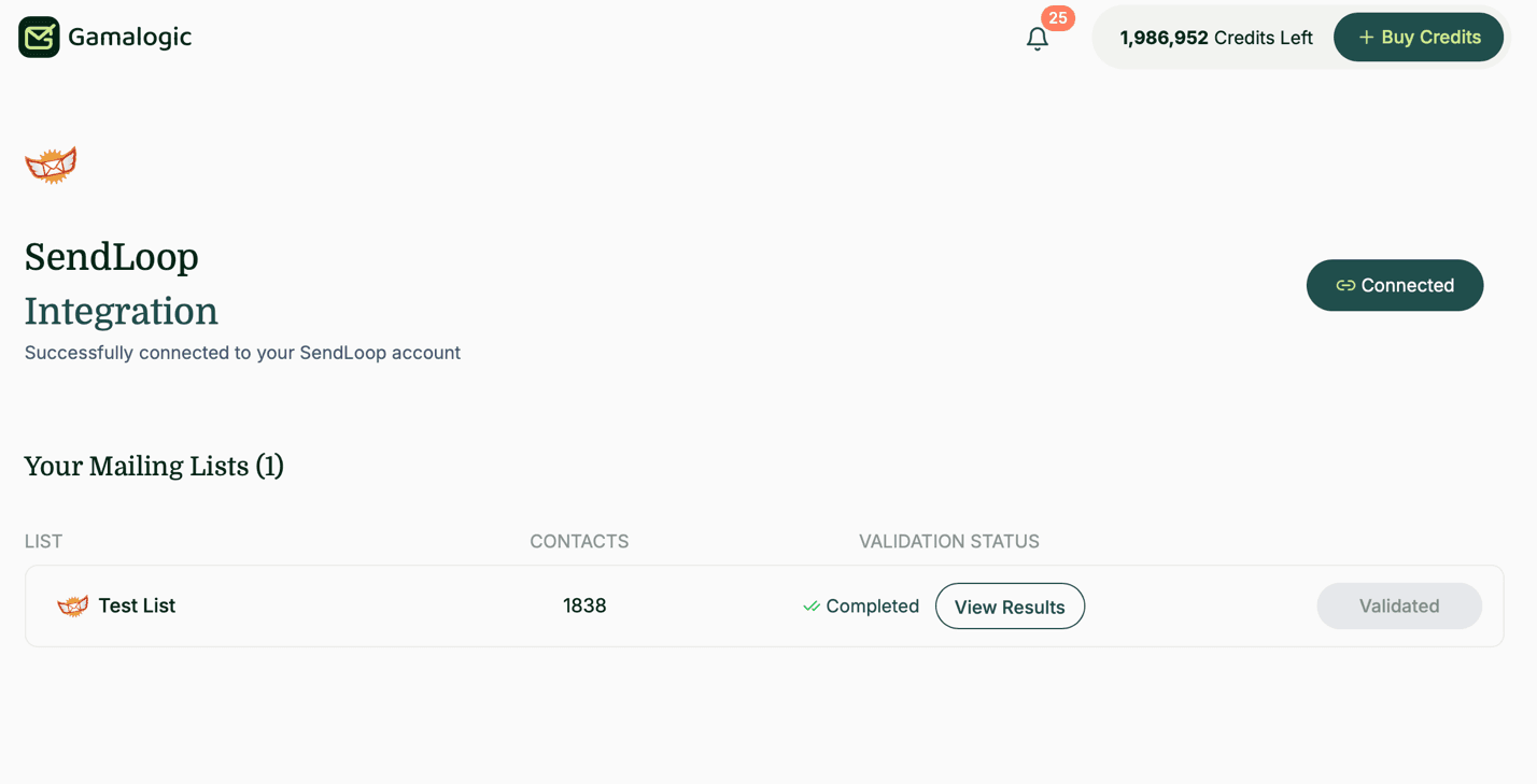 SendLoop Results