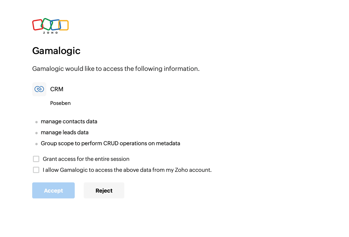 Zoho CRM OAuth
